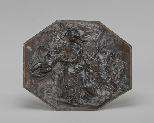 The Rest on the Flight into Egypt by Alessandro Algardi (Bolognese-Roman, 1598 - 1654), 16X12"(A3)Poster Print
