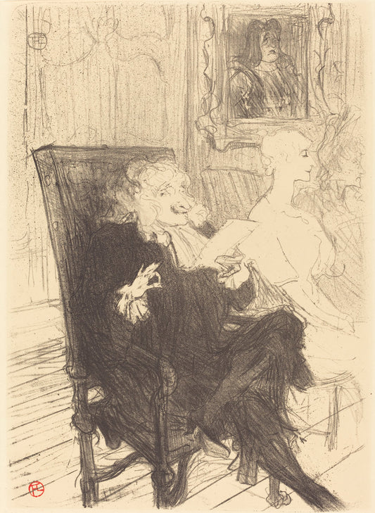 Leloir and Moreno in "Les femmes savantes" (Leloir et Moreno dans "Les femmes savantes") by Henri de Toulouse-Lautrec (French, 1864 - 1901), 16X12"(A3)Poster Print