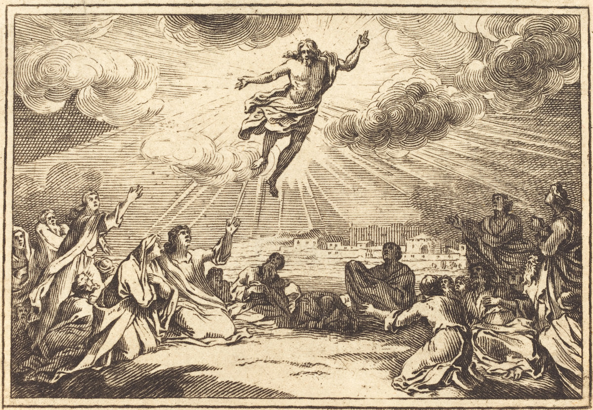 engraving by after Sébastien Le Clerc I (The Ascension), 16X12"(A3)Poster Print