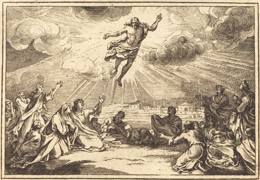 engraving by after Sébastien Le Clerc I (The Ascension), 16X12"(A3)Poster Print