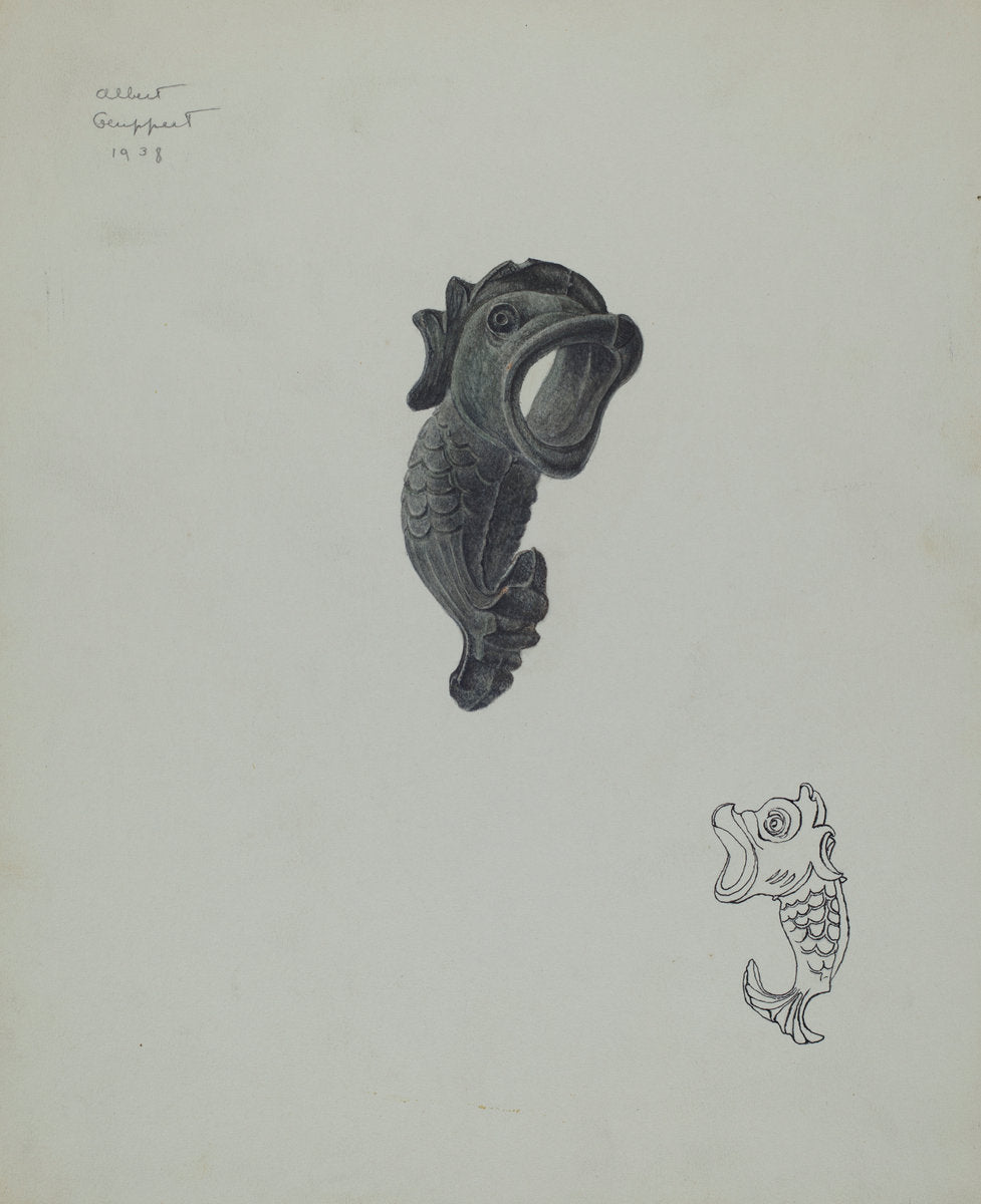 Dolphin Ornament by Albert Geuppert (American, active c. 1935), 16X12"(A3)Poster Print