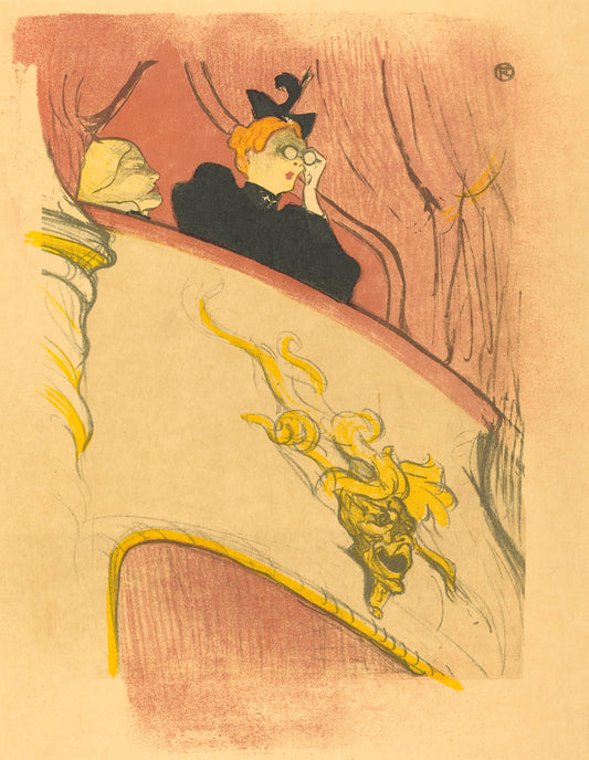 Loge with the Gilt Mask (La loge au mascaron doré) by Henri de Toulouse-Lautrec (French, 1864 - 1901), 16X12"(A3)Poster Print