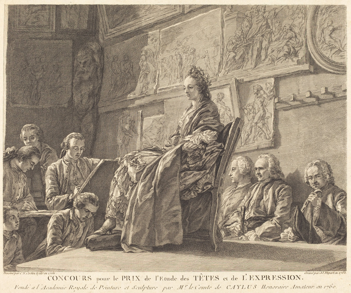 Concours pour le Prix... (The Competition) by Jean-Jacques Flipart after Charles-Nicolas Cochin II (French, 1719 - 1782), 16X12"(A3)Poster Print