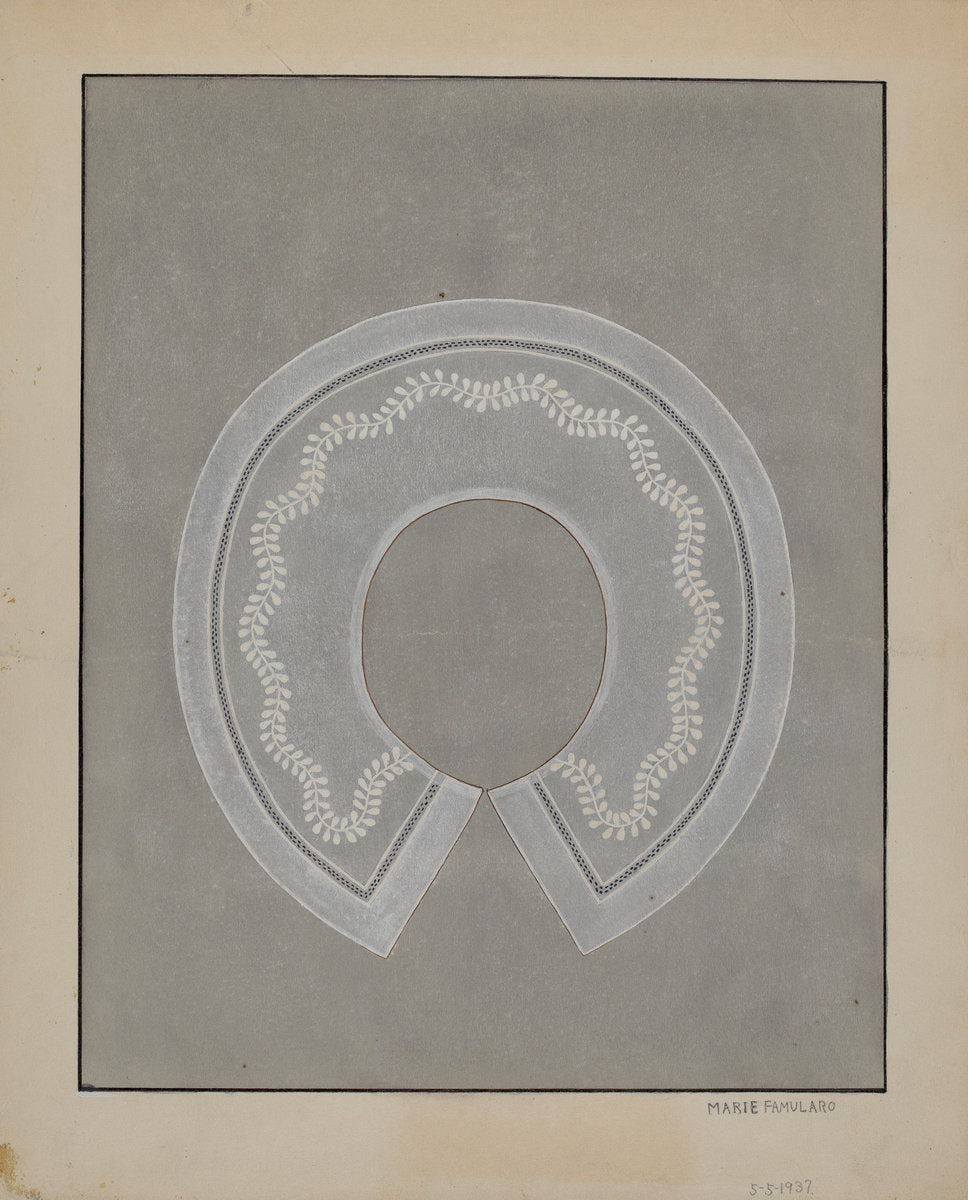 Embroidered Linen Collar by Marie Famularo (American, 1901 - 1975), 16X12"(A3)Poster Print