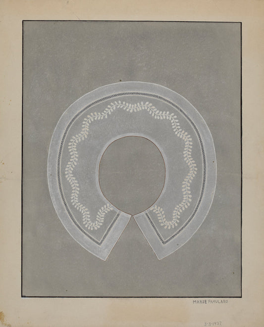Embroidered Linen Collar by Marie Famularo (American, 1901 - 1975), 16X12"(A3)Poster Print