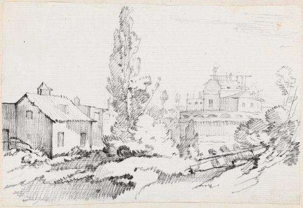 Castel Sant'Angelo from the Northwest by Joseph-Marie Vien (French, 1716 - 1809), 16X12"(A3)Poster Print