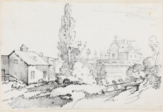 Castel Sant'Angelo from the Northwest by Joseph-Marie Vien (French, 1716 - 1809), 16X12"(A3)Poster Print
