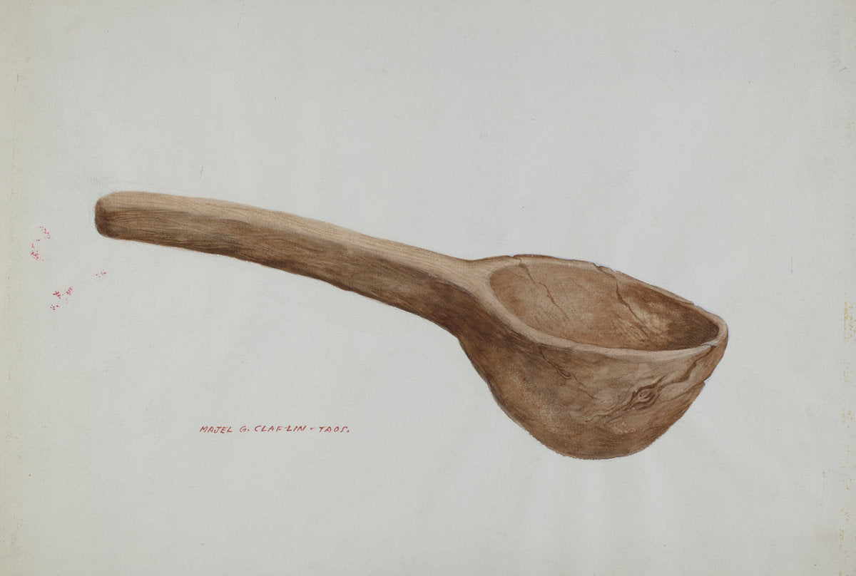 Wooden Ladle by Majel G. Claflin (American, active c. 1935), 16X12"(A3)Poster Print