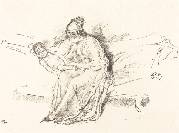 Mother and Child, No. 4 by James McNeill Whistler (American, 1834 - 1903), 16X12"(A3)Poster Print