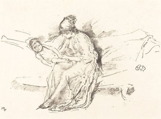 Mother and Child, No. 4 by James McNeill Whistler (American, 1834 - 1903), 16X12"(A3)Poster Print