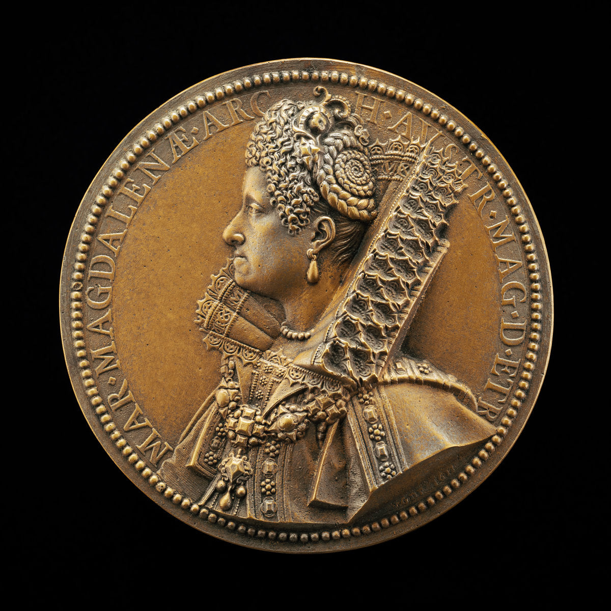 Maria Magdalena, Grand Duchess of Tuscany, Wife of Cosimo II de' Medici 1589 by Guillaume Dupré (French, c. 1574 - 1642), 16X12"(A3)Poster Print