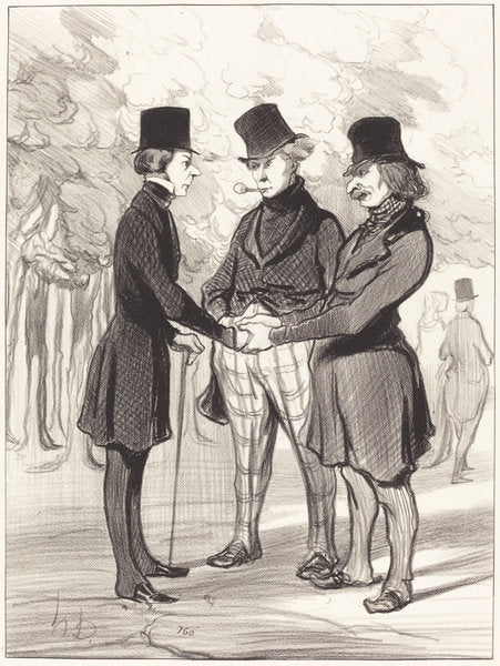 Quelle heureuse rencontre!... C'est... by Honoré Daumier (French, 1808 - 1879), 16X12"(A3)Poster Print