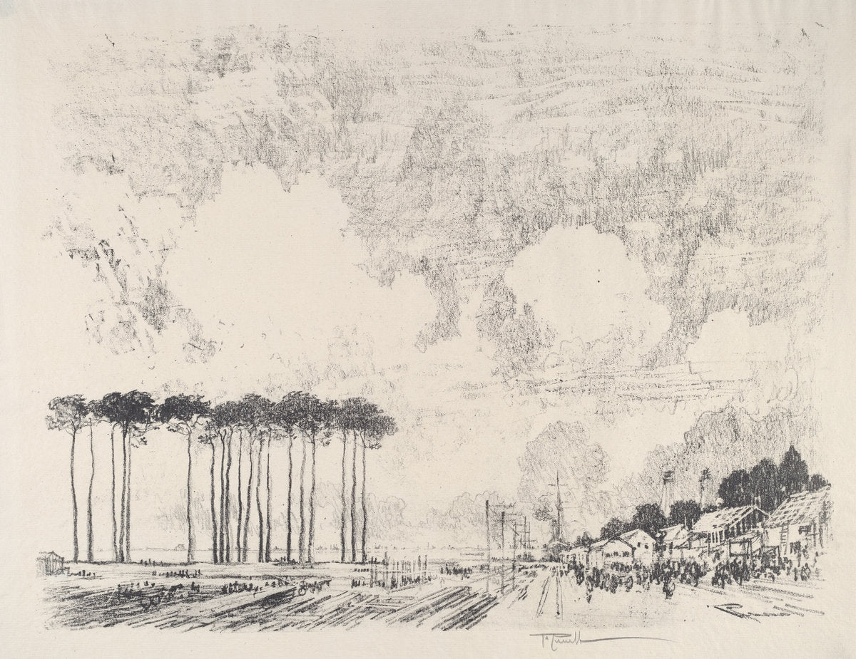 The Embarkation Camp, the Classic Grove by Joseph Pennell (American, 1857 - 1926), 16X12"(A3)Poster Print