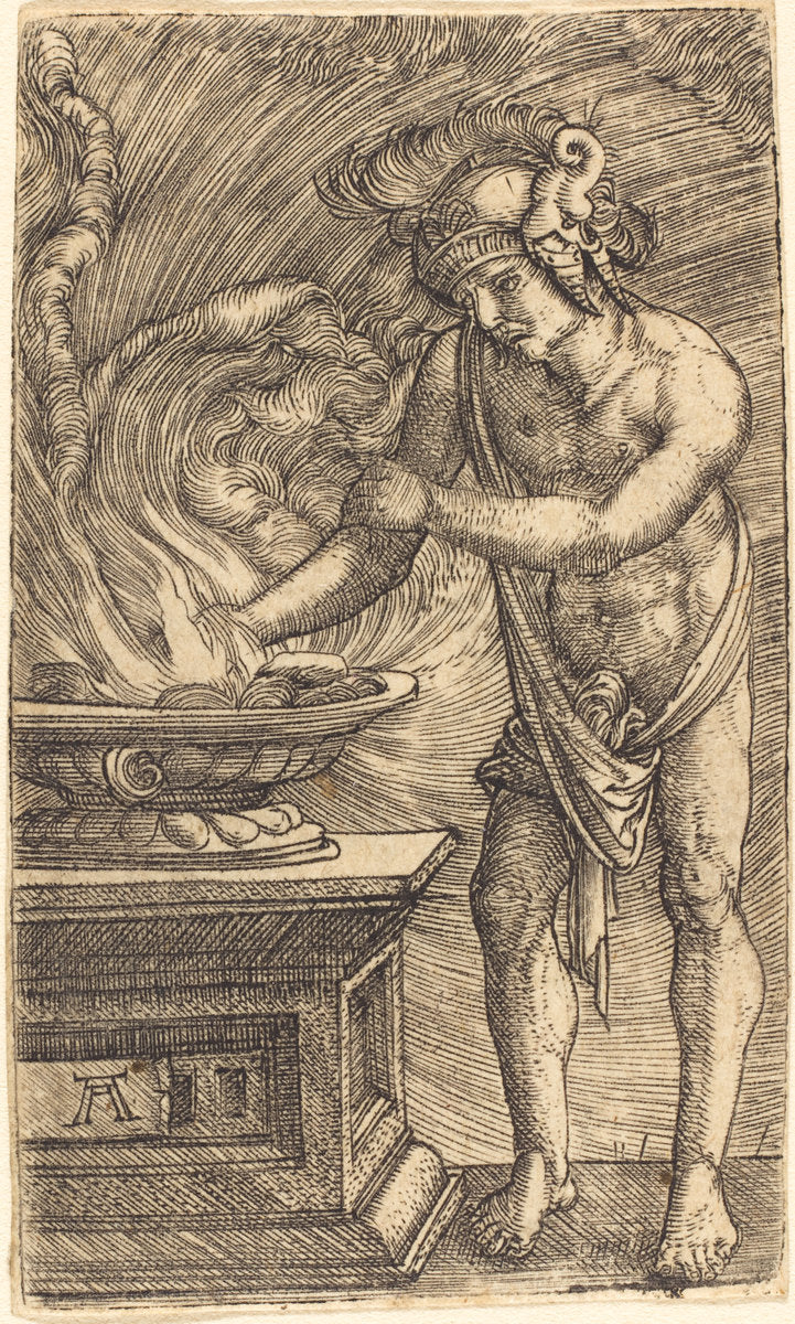 Mucius Scaevola by Albrecht Altdorfer (German, 1480 or before - 1538), 16X12"(A3)Poster Print