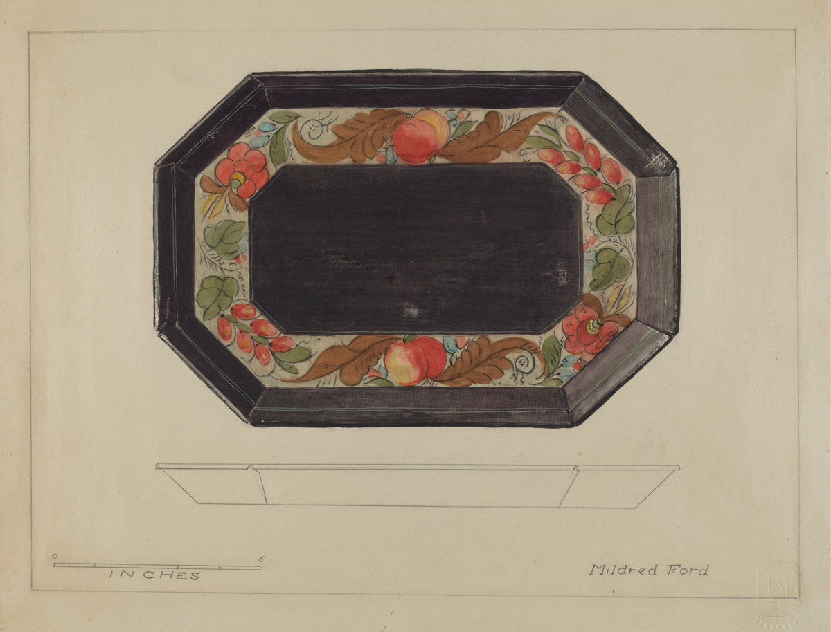 Toleware Tray by Mildred Ford (American, active c. 1935), 16X12"(A3)Poster Print