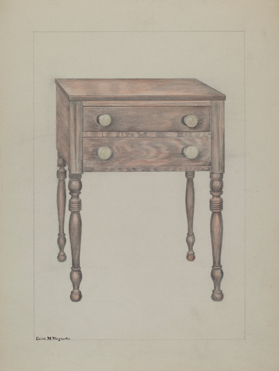 Two Drawer Stand by Edith Magnette (American, active c. 1935), 16X12"(A3)Poster Print