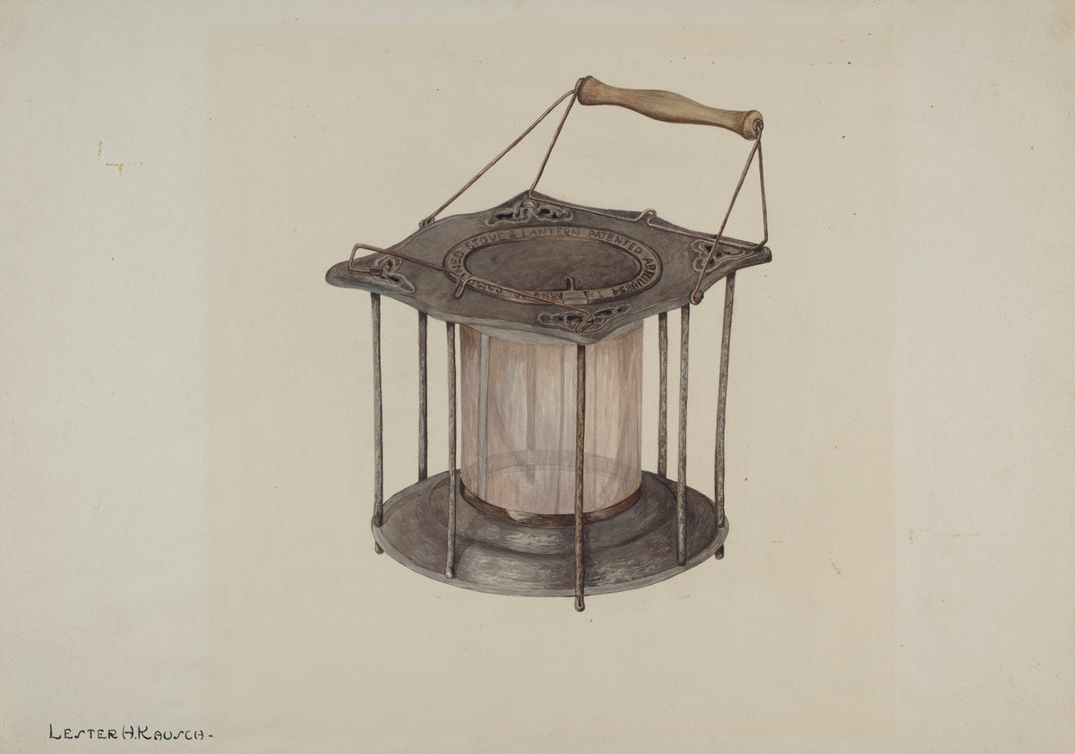 Combined Stove and Lantern by Lester Kausch (American, active c. 1935), 16X12"(A3)Poster Print