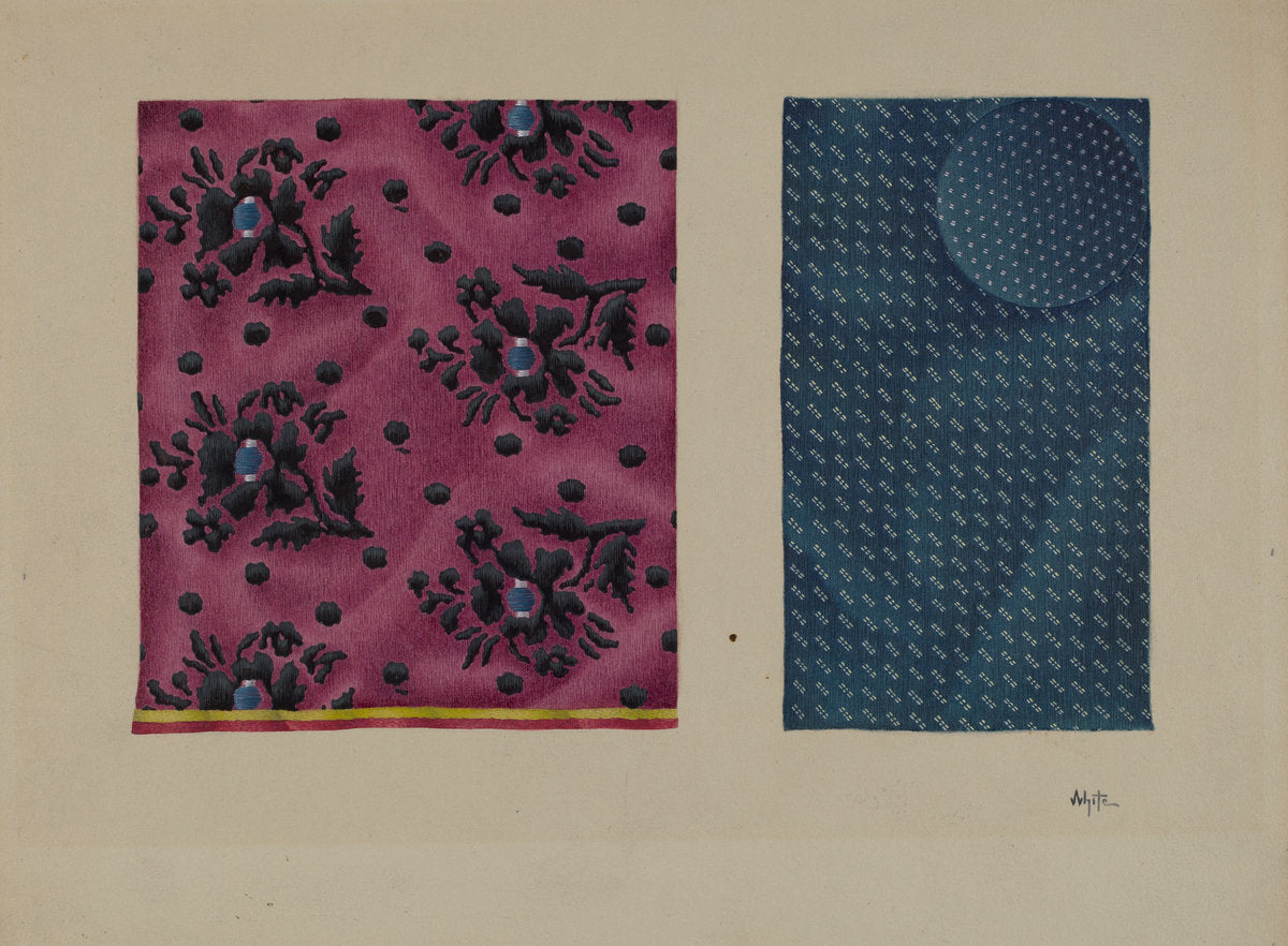 Economy Samples of Silk by Edward White (American, active c. 1935), 16X12"(A3)Poster Print