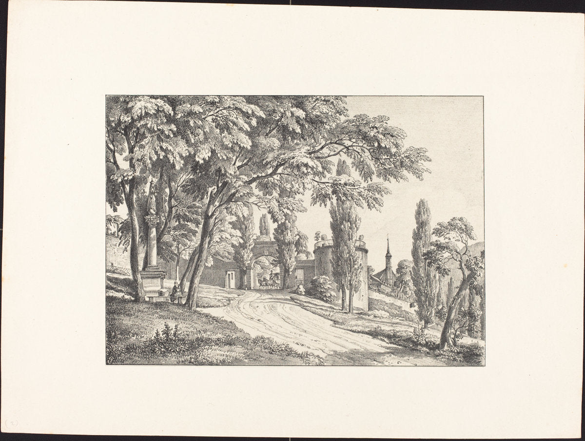 Entrance to the Convent Courtyard by Ernst Fries (German, 1801 - 1833), 16X12"(A3)Poster Print