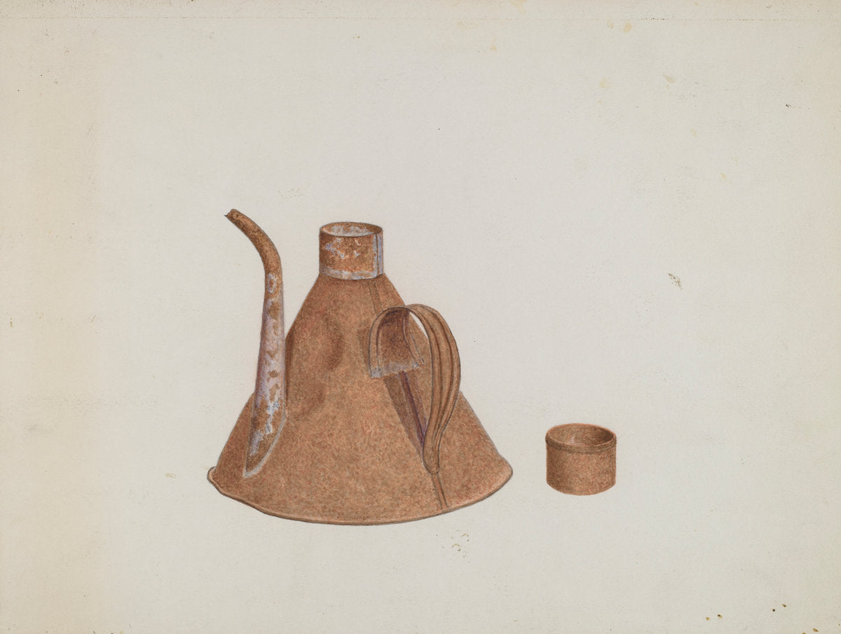 Oil Can with Spout by Earl Butlin (American, active c. 1935), 16X12"(A3)Poster Print