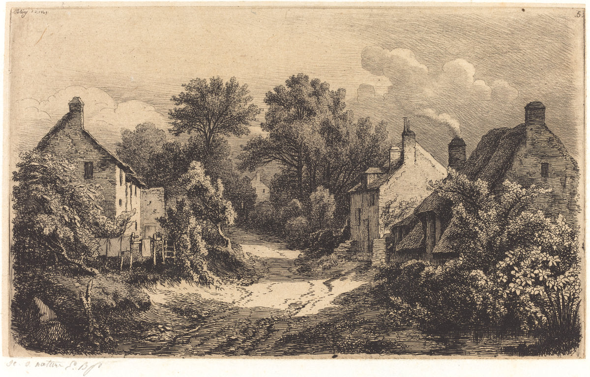 Le chemin de Garens (The Road to Garens) by Eugène Bléry (French, 1805 - 1887), 16X12"(A3)Poster Print