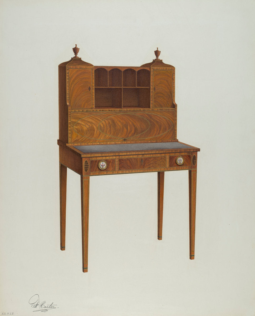 Desk by Ferdinand Cartier (American, active c. 1935), 16X12"(A3)Poster Print