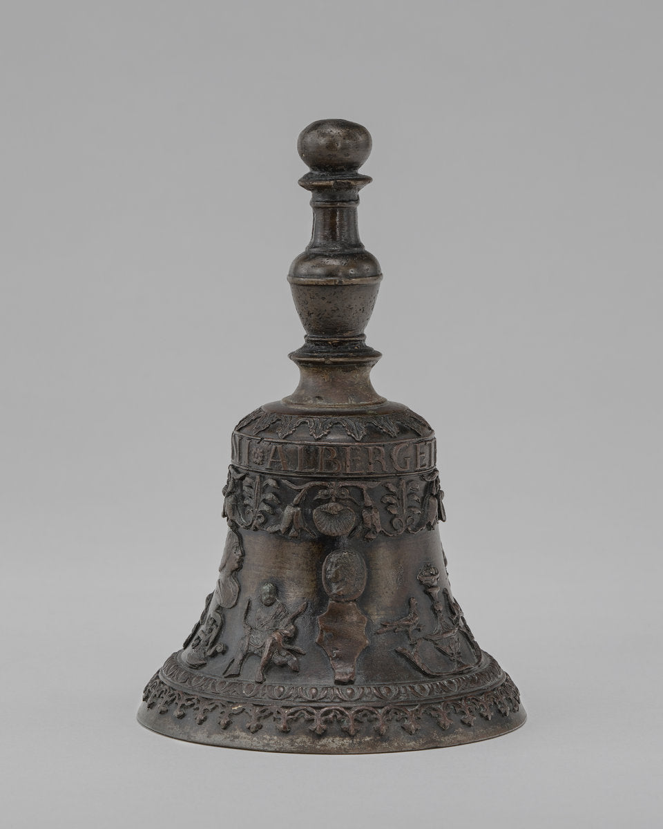 Table Bell with Portrait of Lodovico Maria Sforza, 1451-1508, called Il Moro, 7th Duke of Milan 1494-1508 by Zuanne I (Zanin) Alberghetti (Ferrarese, active 1491/1504), 16X12"(A3)Poster Print