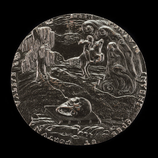 Book, Skull, Bones, and Rider in Landscape [reverse] by Master M.P. (German, active first quarter 16th century), 16X12"(A3)Poster Print