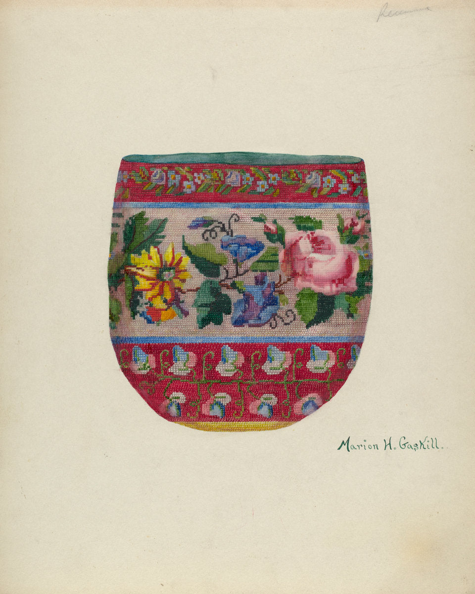 Beaded Bag by Marion Gaskill (American, active c. 1935), 16X12"(A3)Poster Print