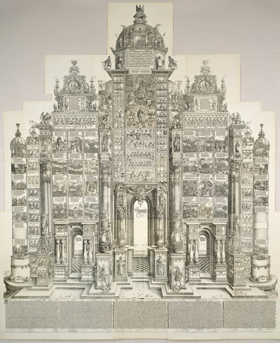 The Triumphal Arch of Maximilian by Albrecht Dürer (German, 1471 - 1528), 16X12"(A3)Poster Print