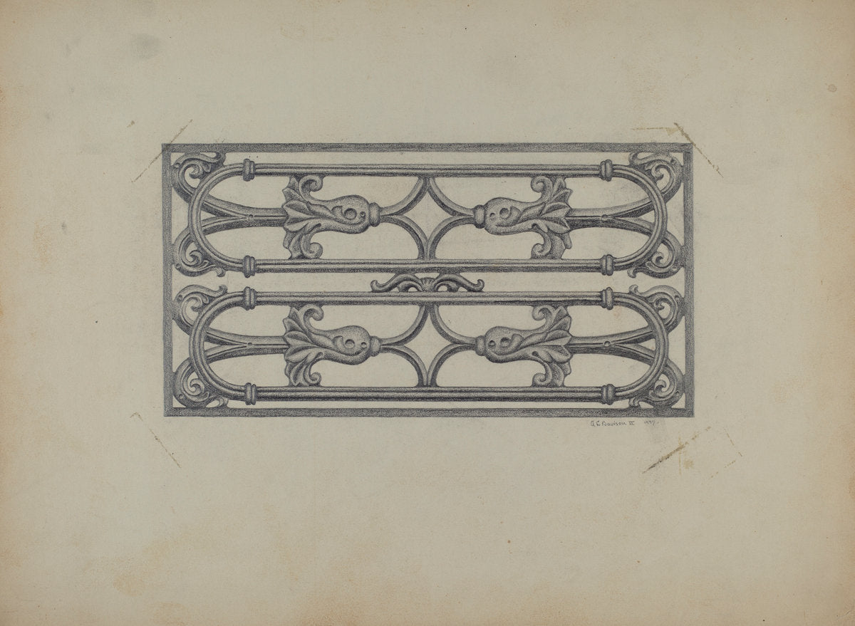 Window Grille by Austin L. Davison (American, active c. 1935), 16X12"(A3)Poster Print