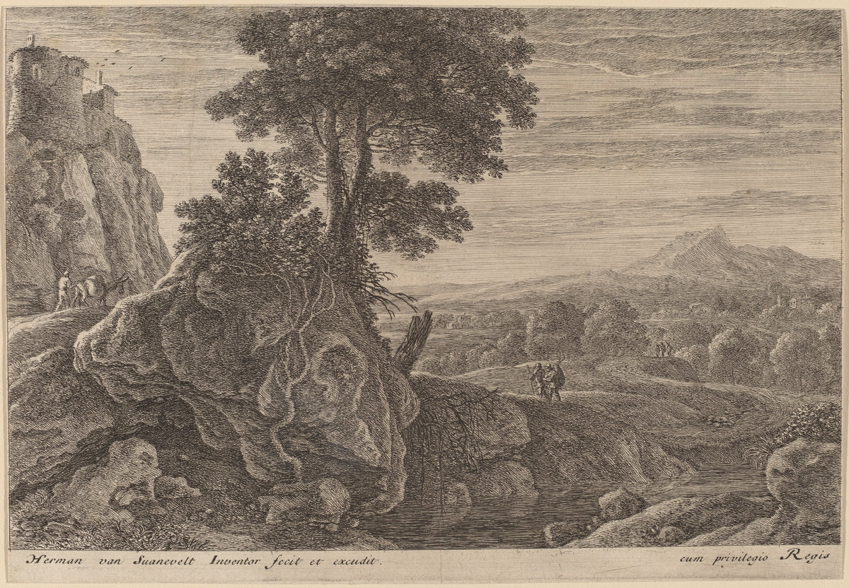 House on a Rock by Herman van Swanevelt (Dutch, c. 1600 - 1655), 16X12"(A3)Poster Print