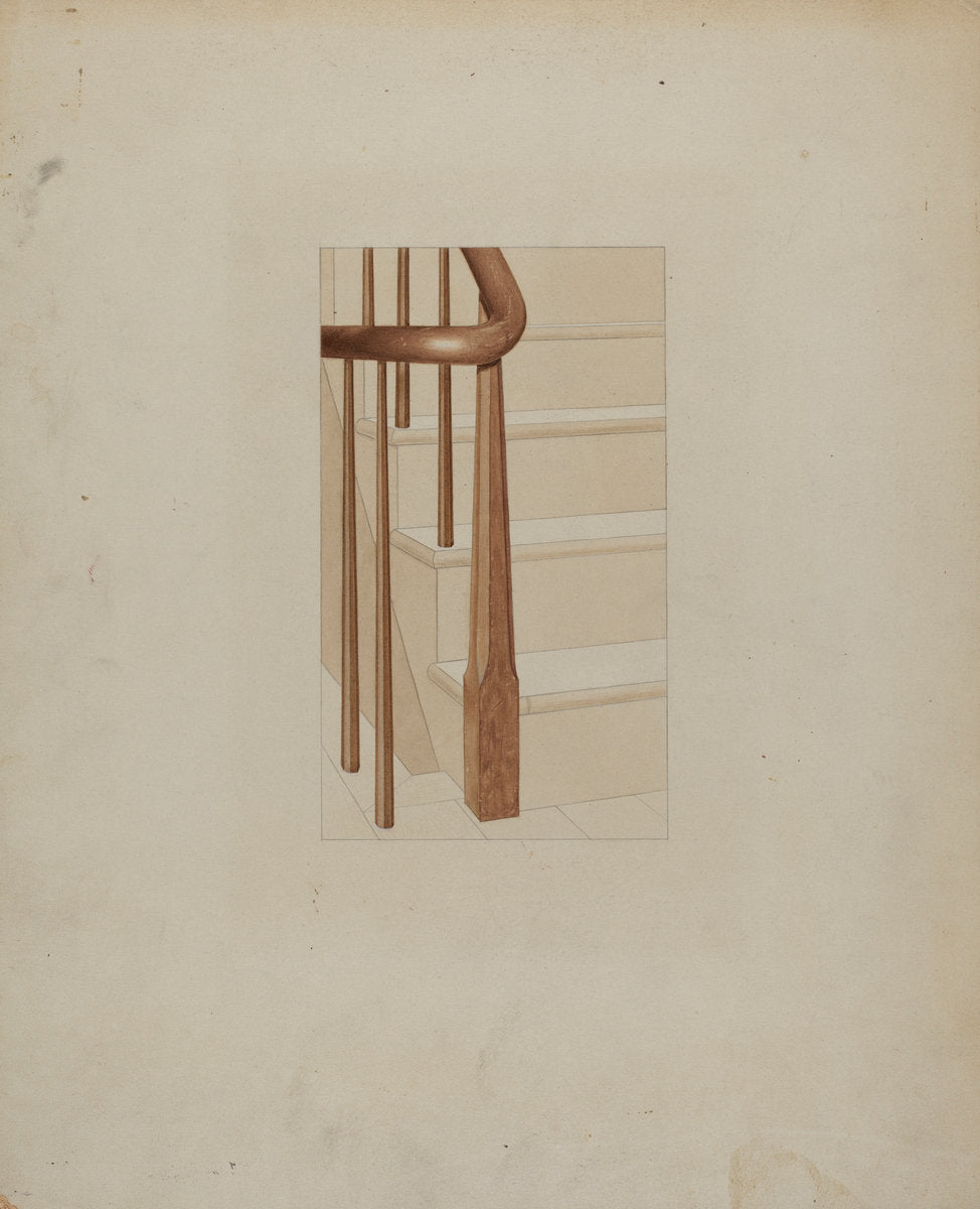 Shaker Newel Post by John W. Kelleher (American, active c. 1935), 16X12"(A3)Poster Print