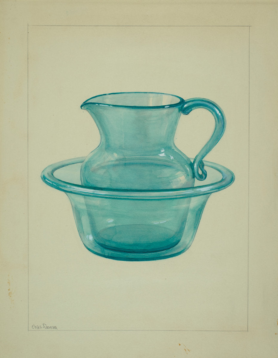 Wash Bowl and Pitcher by Charles Caseau (American, active c. 1935), 16X12"(A3)Poster Print