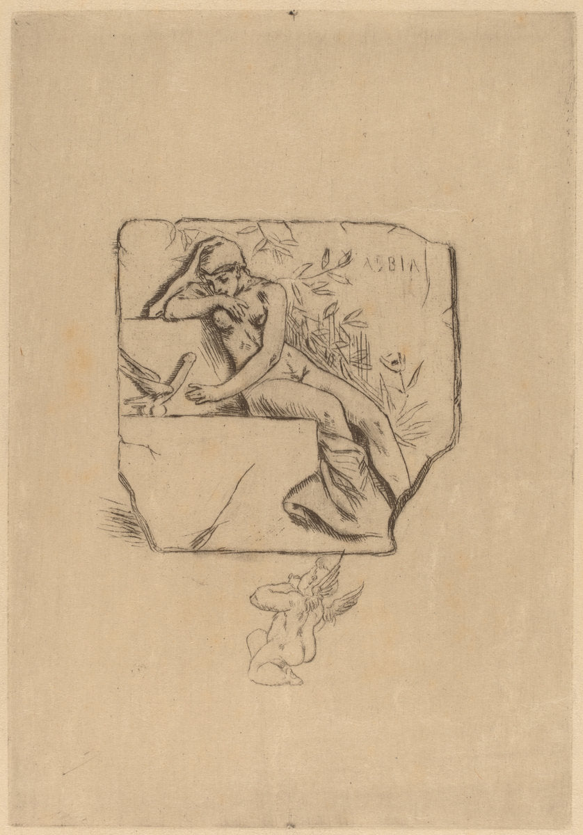 The Sparrow of Lesbie (Le moineau de Lesbie) by Félicien Rops (Belgian, 1833 - 1898), 16X12"(A3)Poster Print