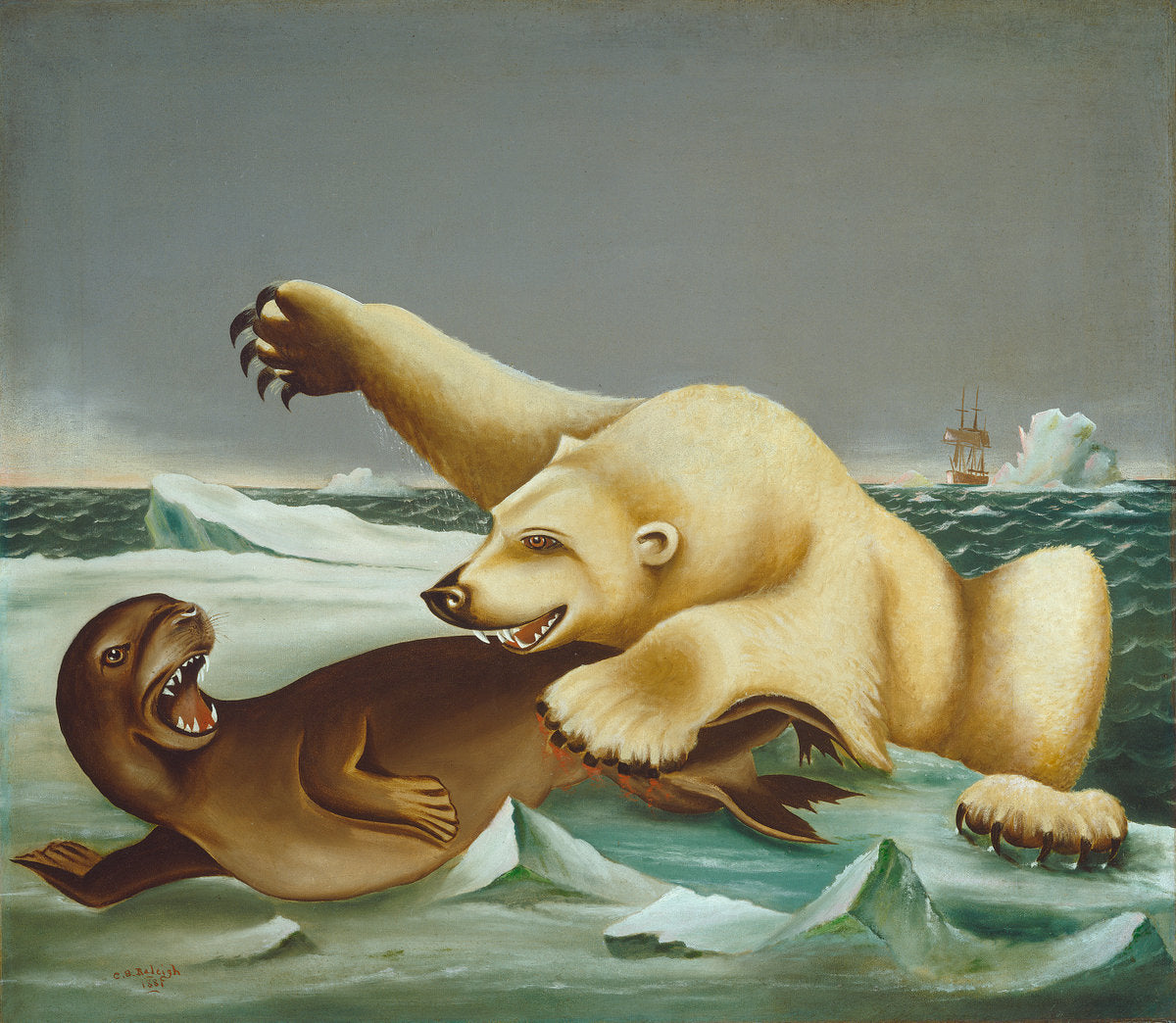 Law of the Wild by Charles S. Raleigh (American, 1831 - 1925), 16X12"(A3)Poster Print