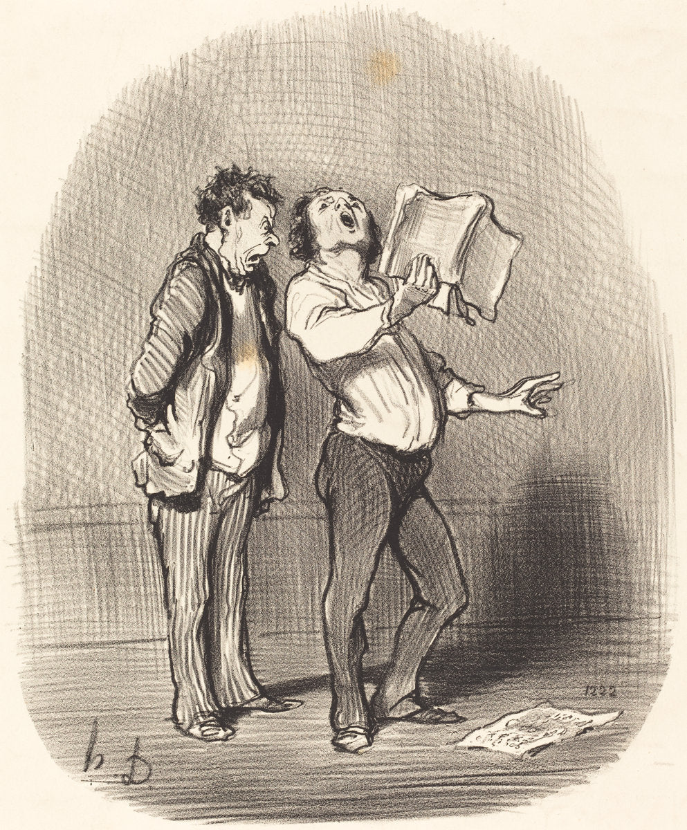 L'Inconvénient d'avoir un ami mélomane by Honoré Daumier (French, 1808 - 1879), 16X12"(A3)Poster Print