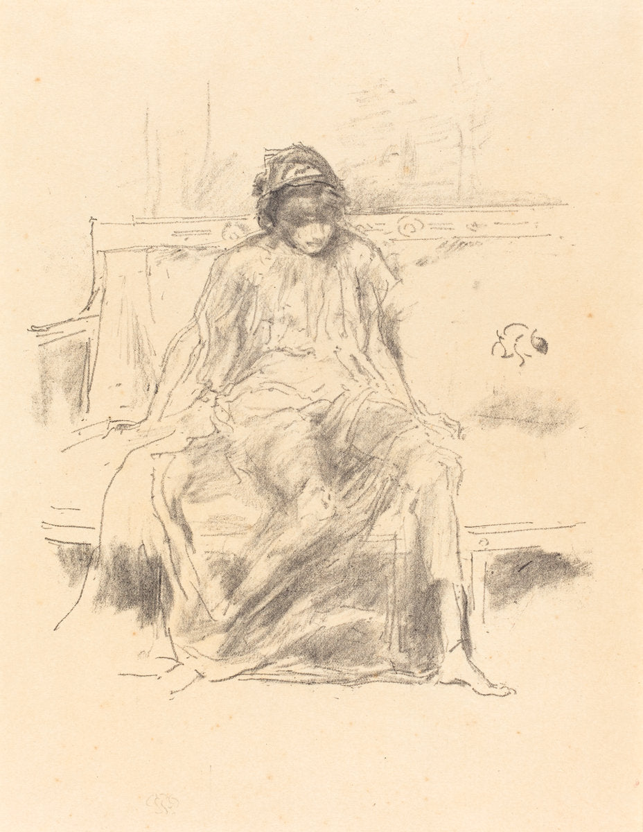 The Draped Figure, Seated by James McNeill Whistler (American, 1834 - 1903), 16X12"(A3)Poster Print