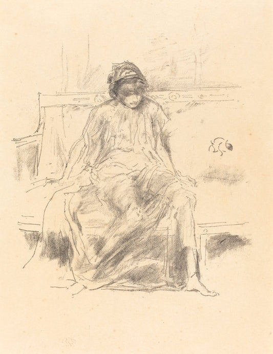 The Draped Figure, Seated by James McNeill Whistler (American, 1834 - 1903), 16X12"(A3)Poster Print
