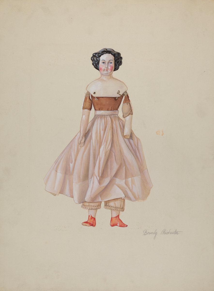 China-Headed Doll by Beverly Chichester (American, active c. 1935), 16X12"(A3)Poster Print