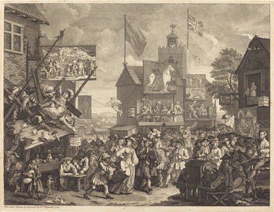 Southwark Fair by William Hogarth (English, 1697 - 1764), 16X12"(A3)Poster Print