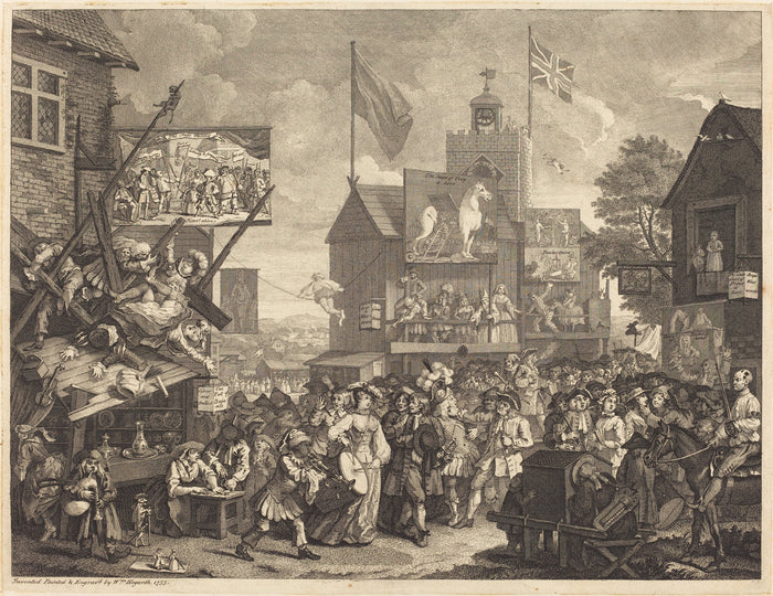 Southwark Fair by William Hogarth (English, 1697 - 1764), 16X12