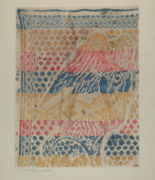 Handwoven Table Cover by Alfred Walbeck and Maud M. Holme (American, active c. 1935), 16X12"(A3)Poster Print