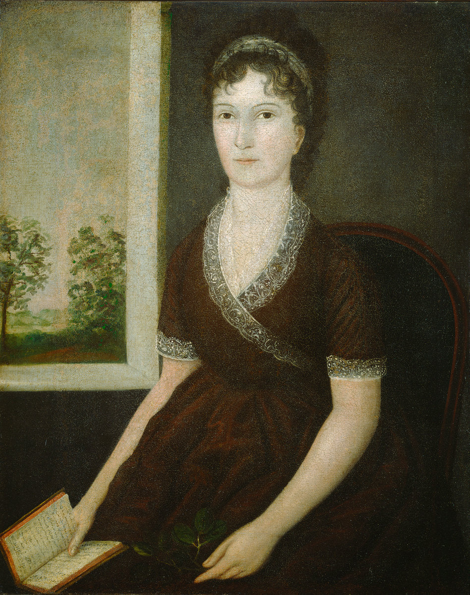 Sarah Ogden Gustin by Joshua Johnson (American, born c. 1763, active 1796 - 1824), 16X12"(A3)Poster Print