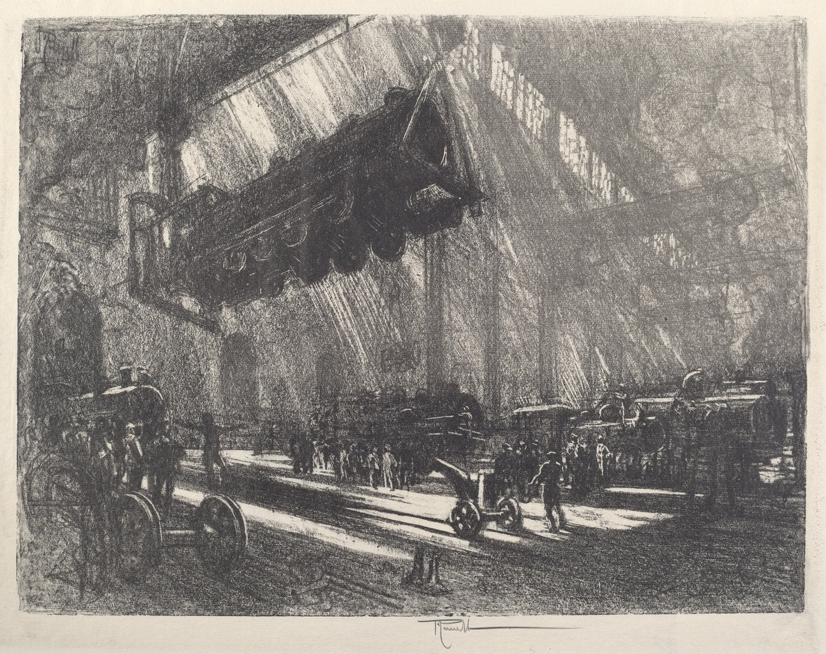 The Flying Locomotive by Joseph Pennell (American, 1857 - 1926), 16X12"(A3)Poster Print