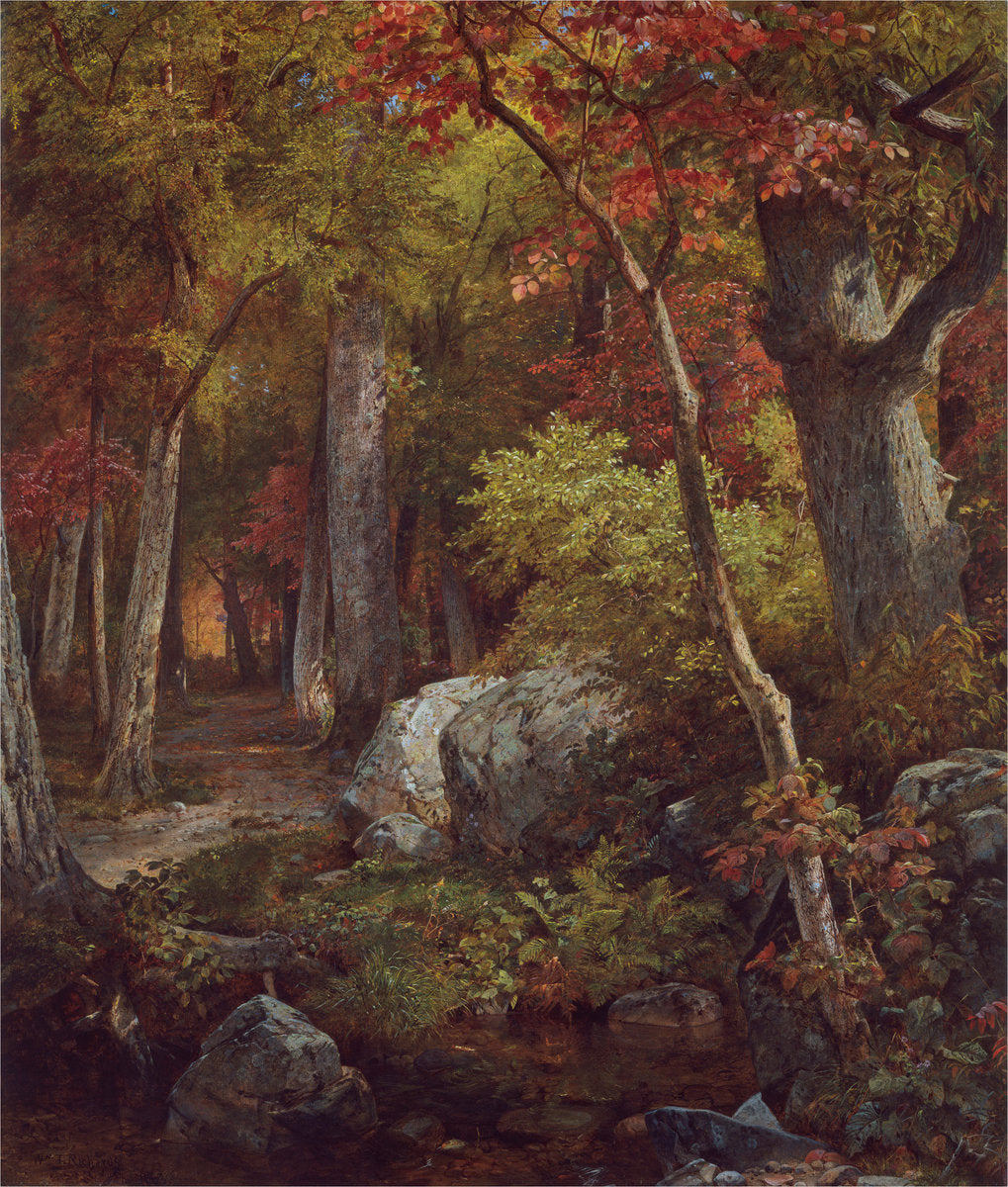 October by William Trost Richards (American, 1833 - 1905), 16X12"(A3)Poster Print