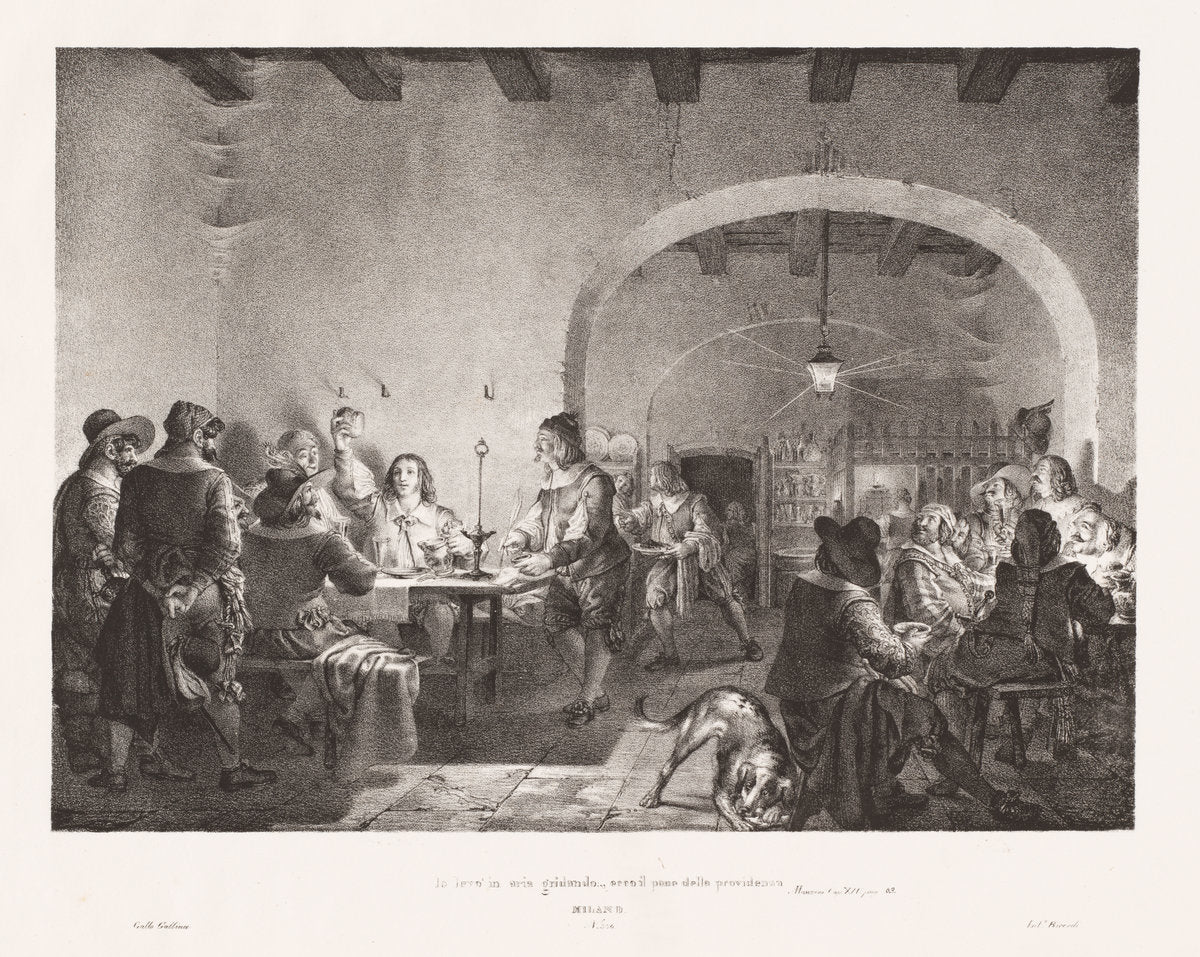 lo levò in aria gridando, ecco il pane della providenza (I Held It Aloft and Cried, "Behold the Bread of Divine Providence!") by Gallo Gallina (Italian, 1796 - 1874), 16X12"(A3)Poster Print