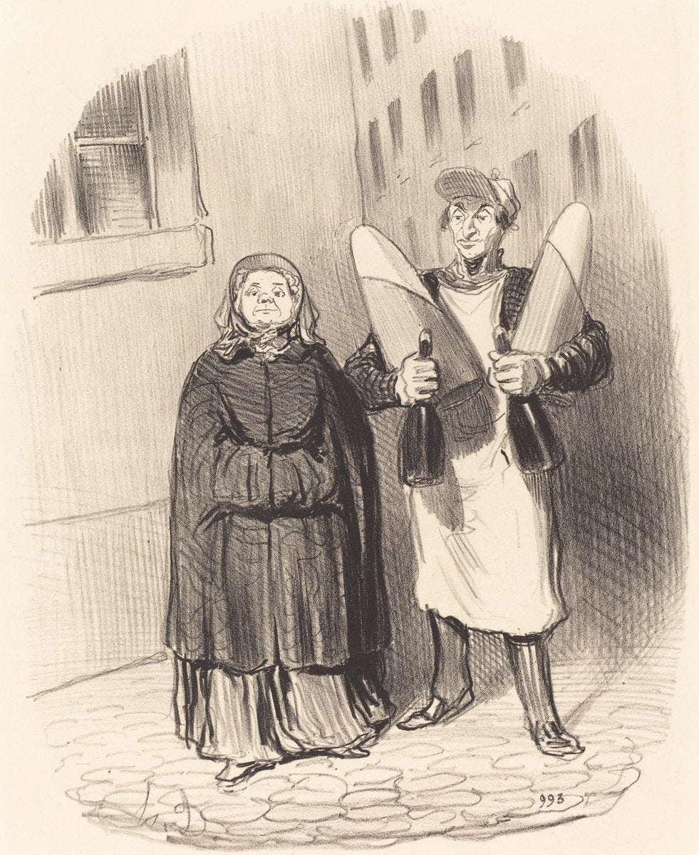 Madame Chapotard se disposant a faire ses confitures by Honoré Daumier (French, 1808 - 1879), 16X12"(A3)Poster Print