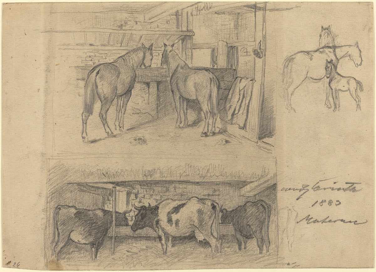 The Barn by Lovis Corinth (German, 1858 - 1925), 16X12"(A3)Poster Print