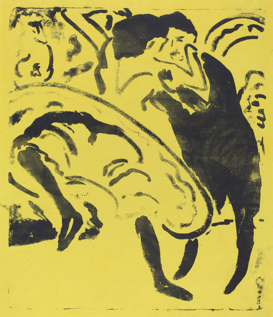 Dancing Couple (Tanzpaar) by Ernst Ludwig Kirchner (German, 1880 - 1938), 16X12"(A3)Poster Print